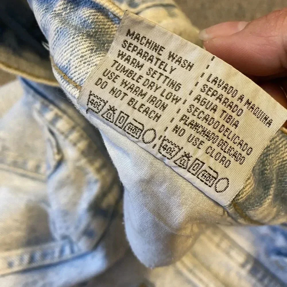 VTG 80s Daily Jeans Wear Your Body Acid Wash HighRise Sz 13/14 Embroidery Floral